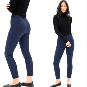 EVERLANE The Side Zip Cotton Ankle Pants in Navy Blue